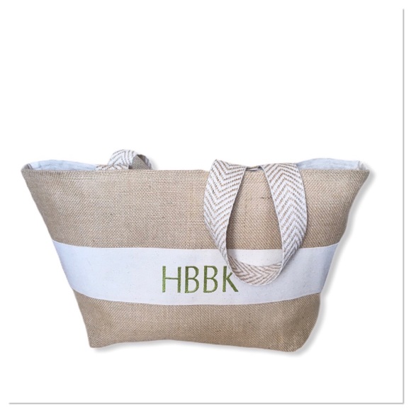 The Nantucket Mid-Sized Tote Natural with Avocado - Picture 2 of 5